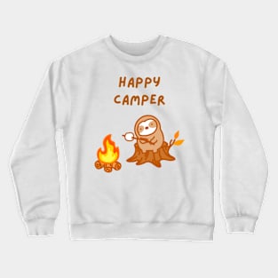 Happy Camper Bonfire Sloth Crewneck Sweatshirt